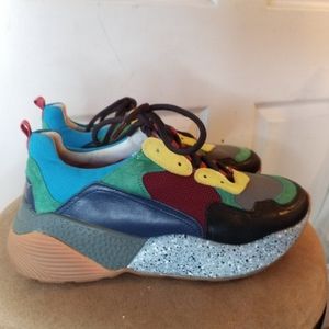 Anthropologie Lola Cruz Multicolor Pattern Suede/Techno Fabric 7.5